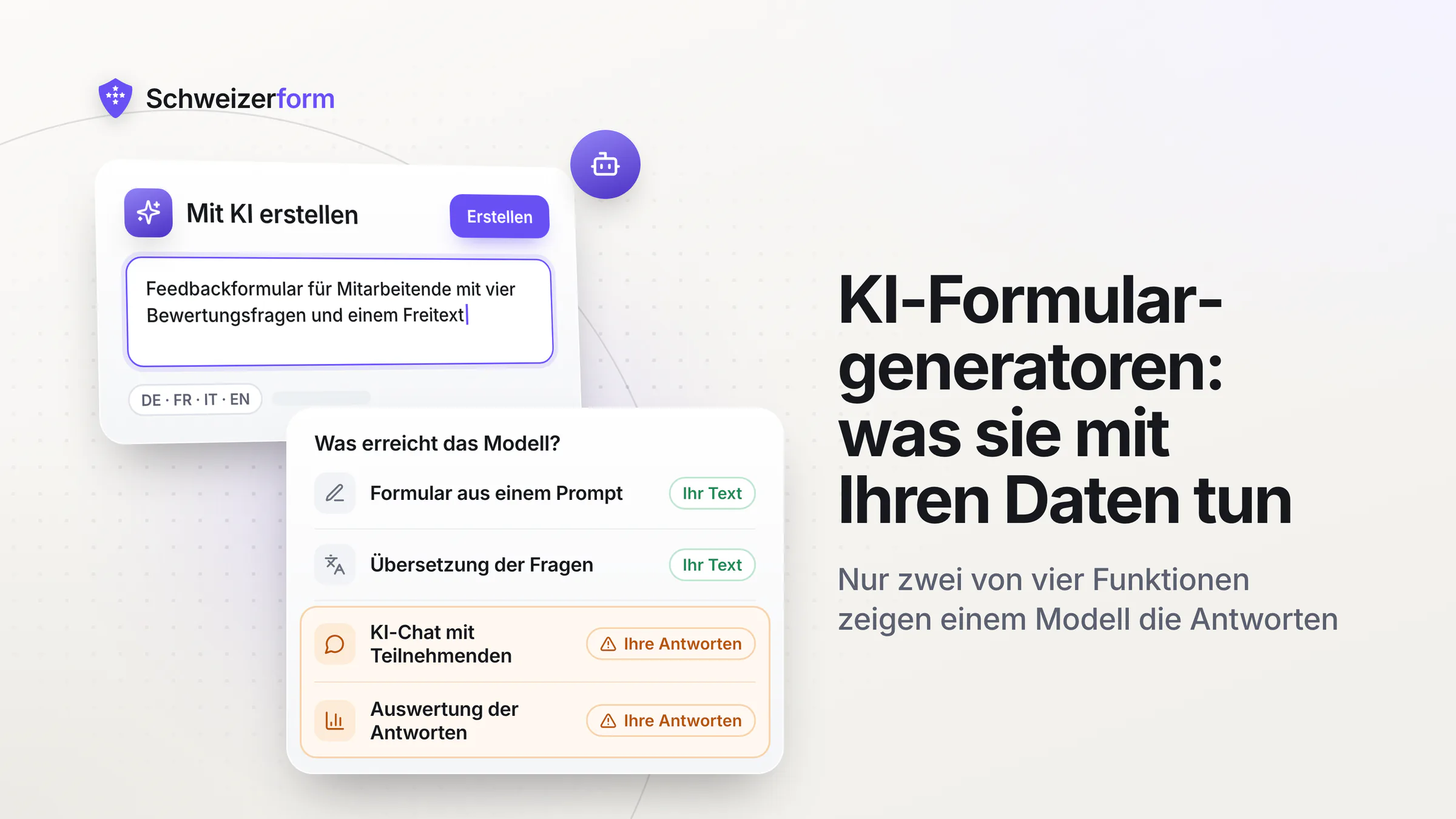 KI-Formular-Generatoren — was sie tun und was sie mit Ihren Daten tun
