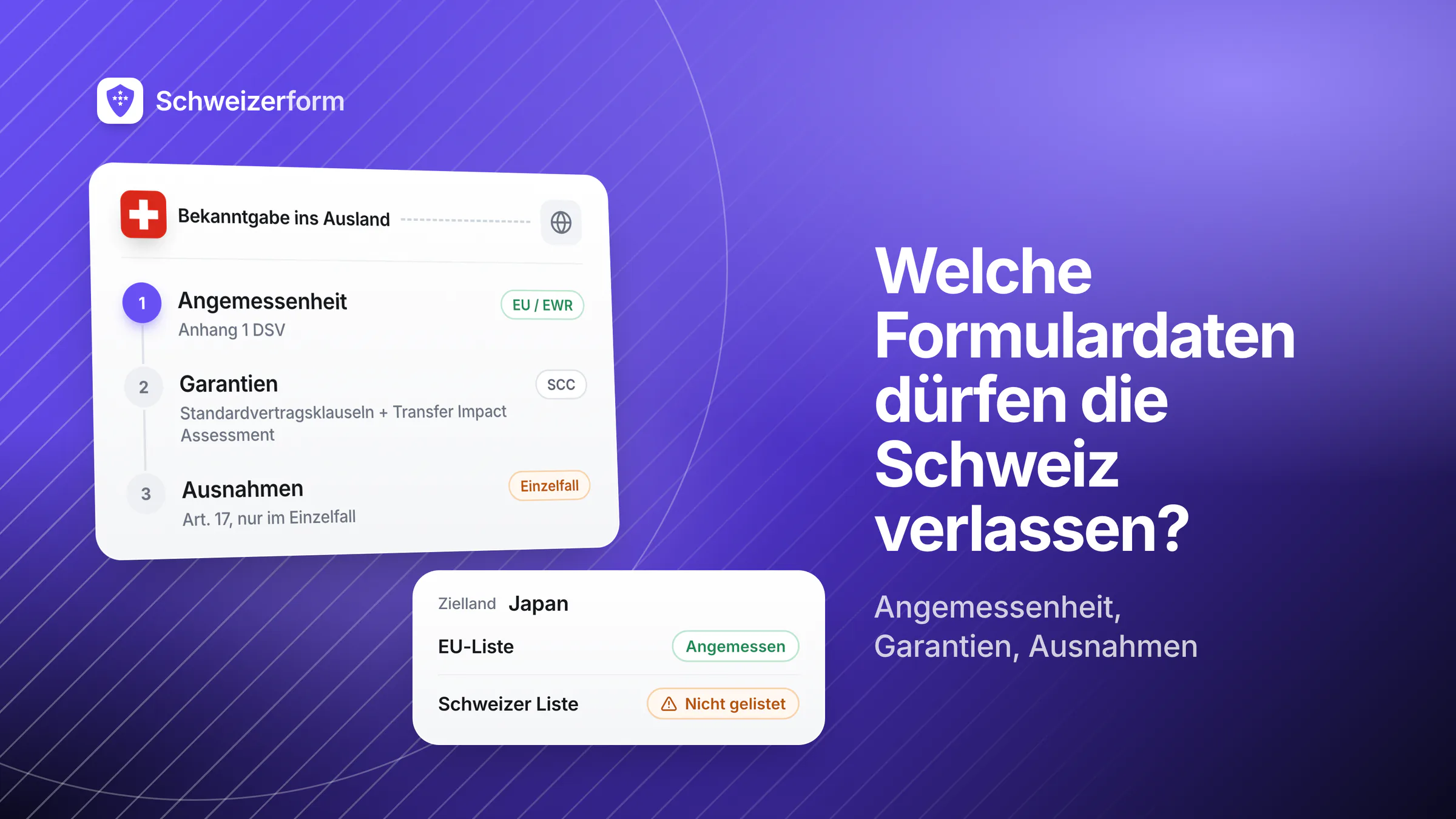Welche Formulardaten dürfen die Schweiz verlassen?