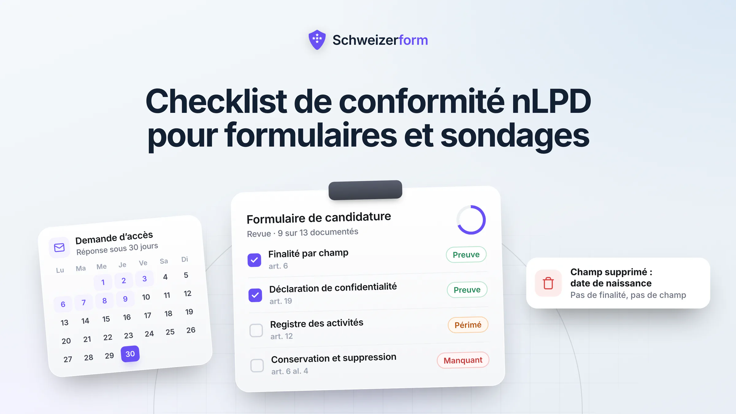 Checklist de conformité nLPD pour formulaires et sondages