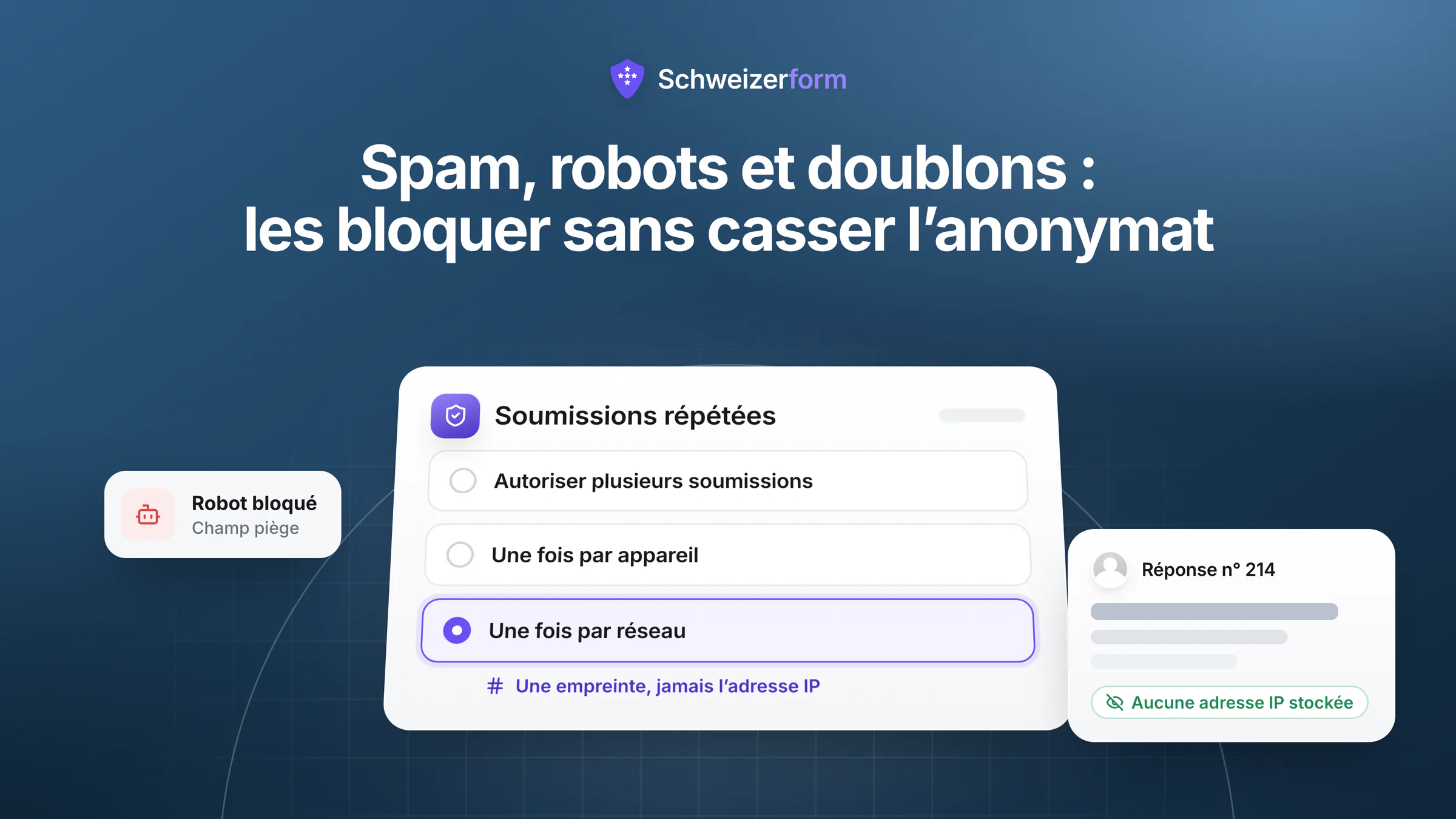 Spam, robots et doublons : les bloquer sans casser l'anonymat