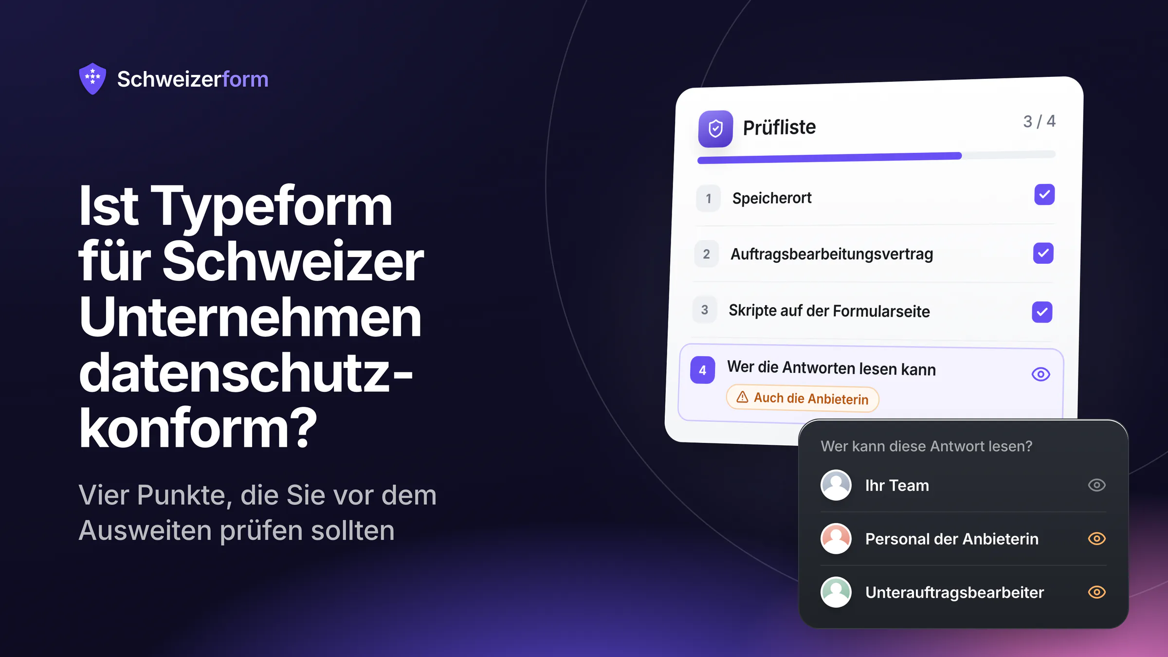 Ist Typeform für Schweizer Unternehmen datenschutzkonform?