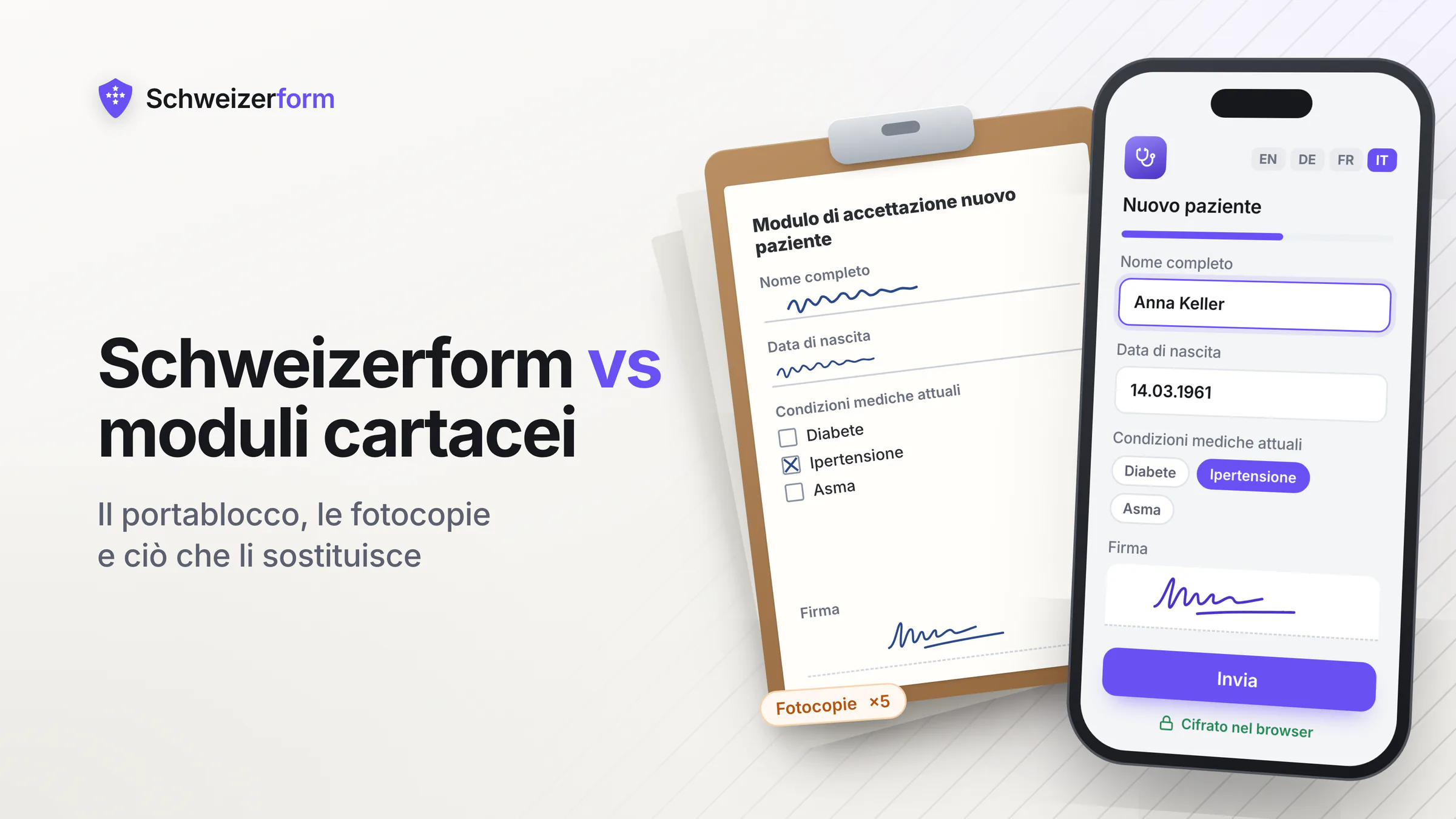 Schweizerform vs moduli cartacei