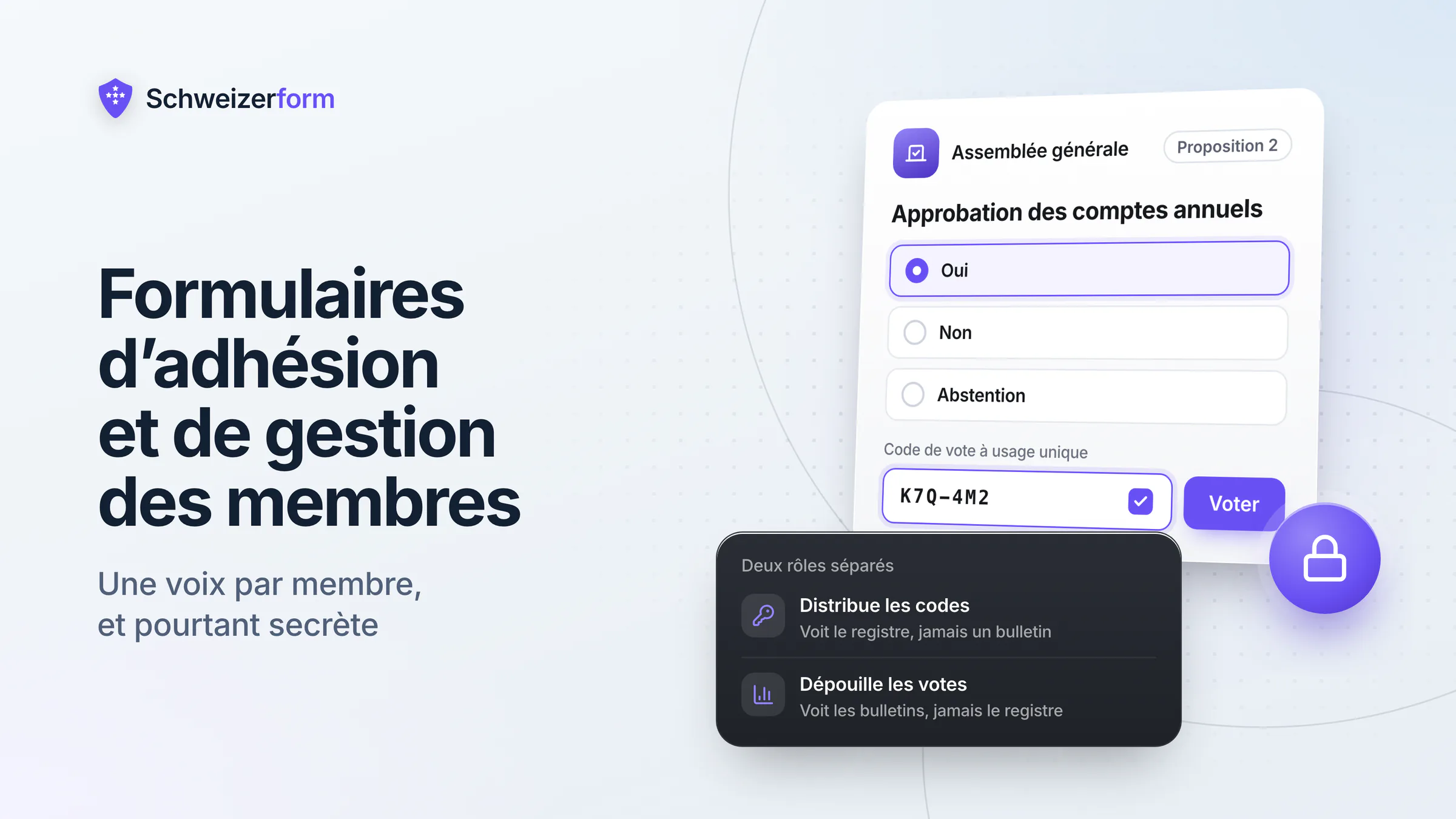 Formulaires d'adhésion et de gestion des membres