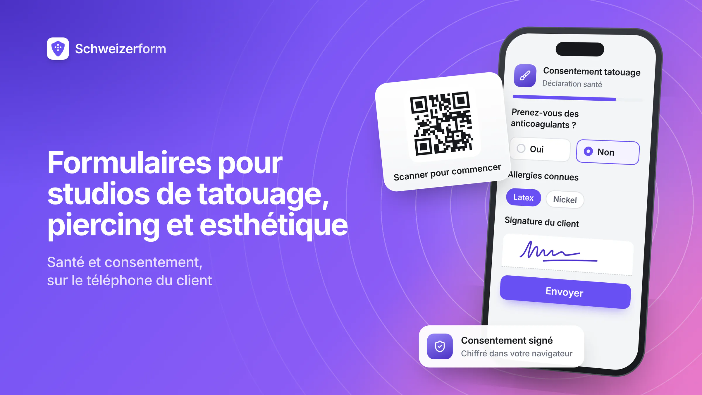 Formulaires pour studios de tatouage, piercing et esthétique
