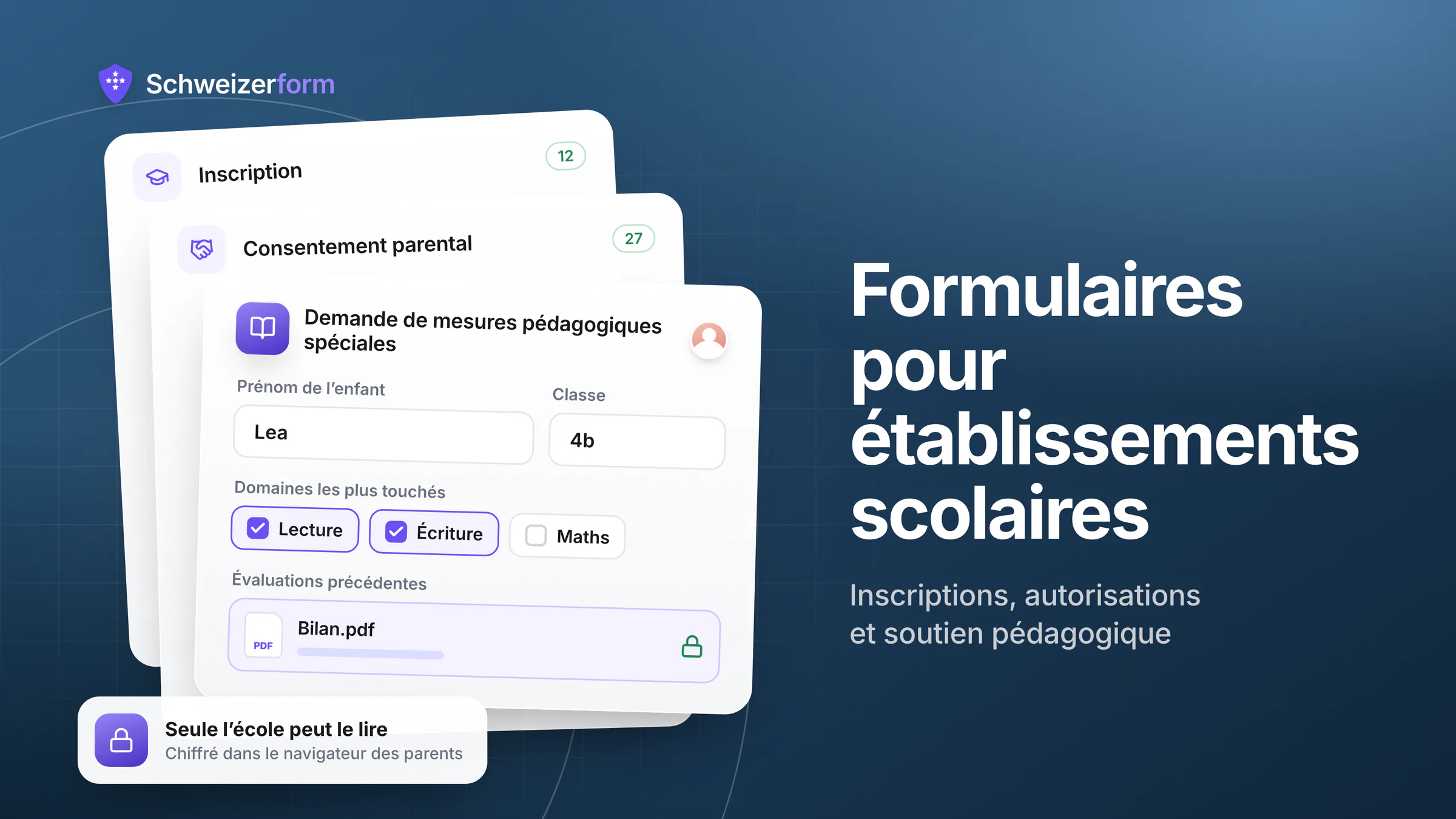 Formulaires pour établissements scolaires