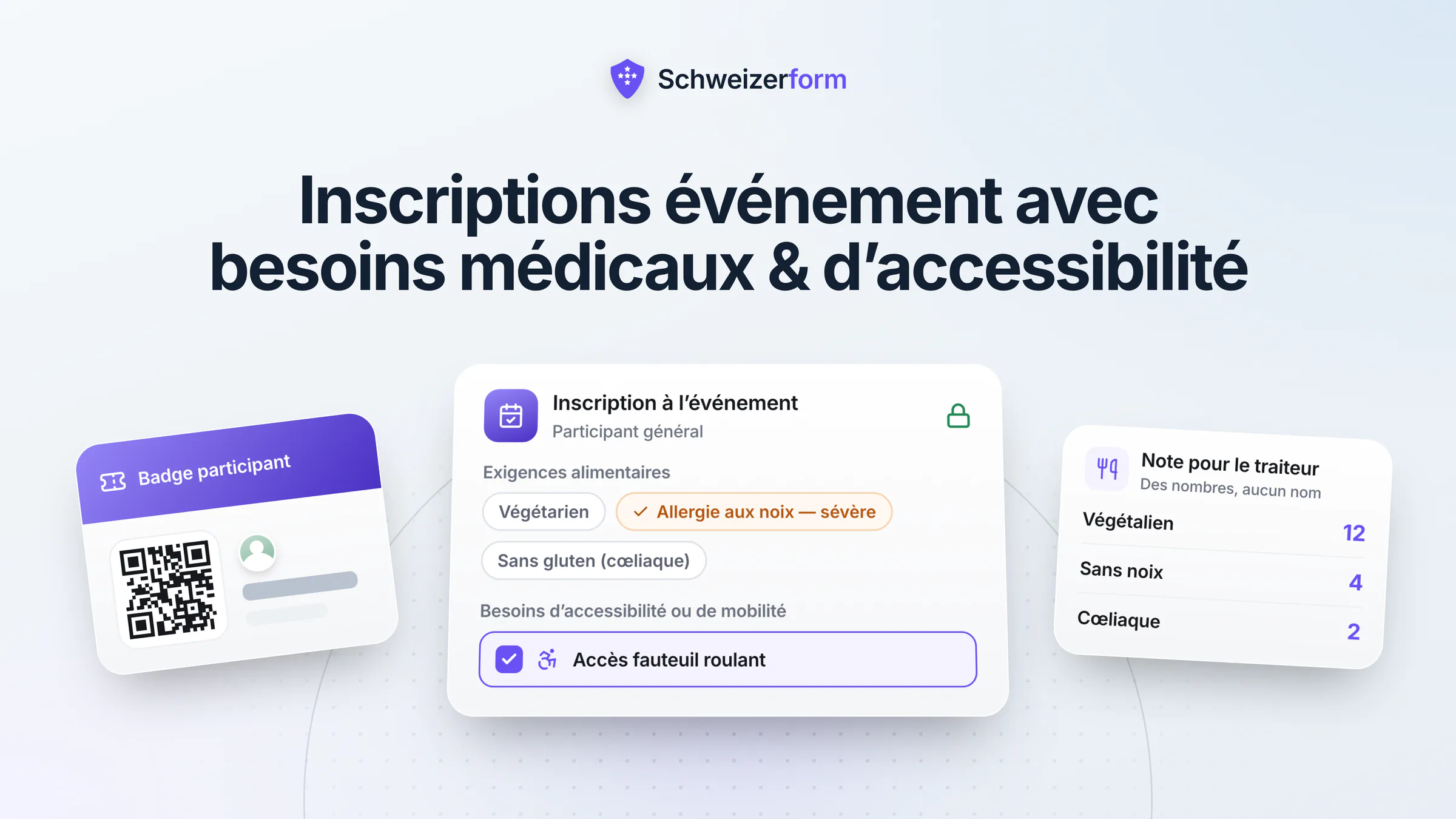 Inscriptions événement avec besoins médicaux & d'accessibilité