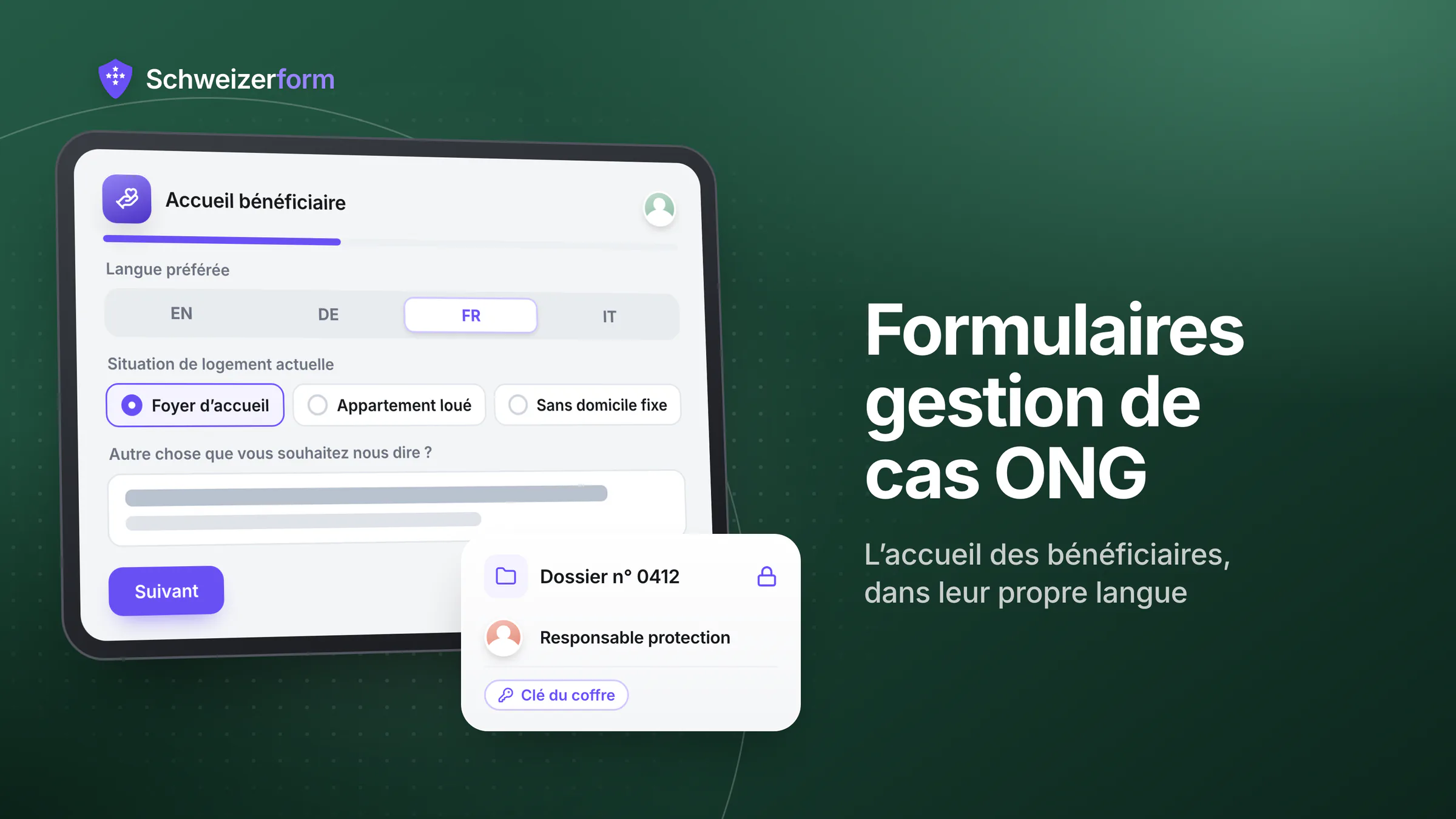 Formulaires gestion de cas ONG