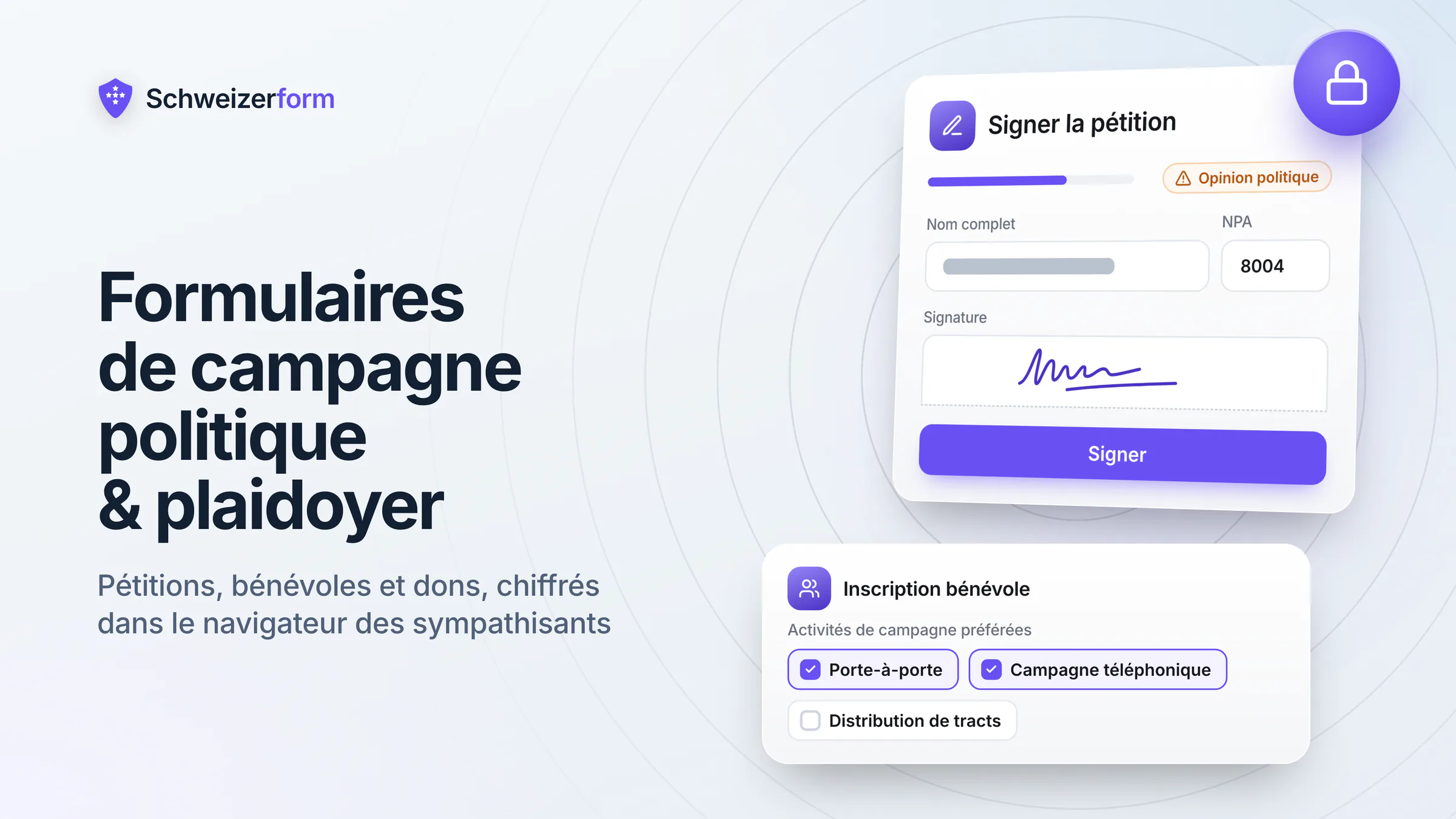 Formulaires de campagne politique & plaidoyer