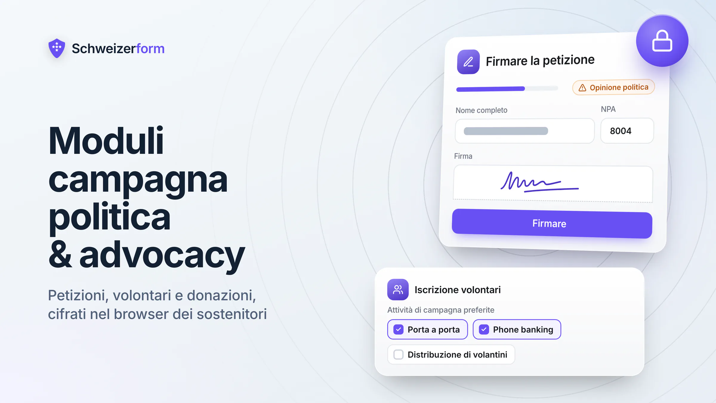 Moduli campagna politica & advocacy