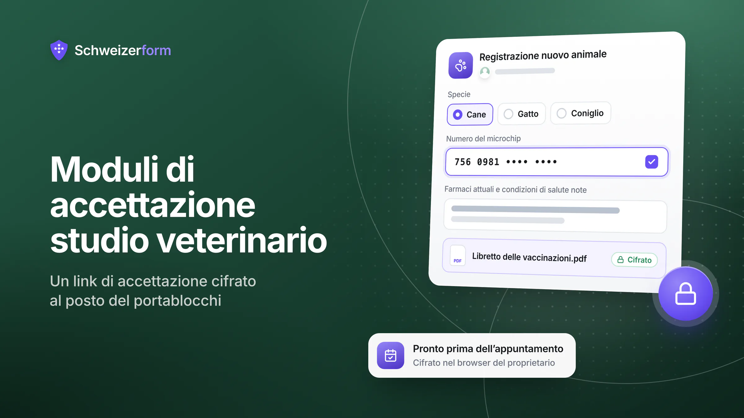 Moduli di accettazione studio veterinario
